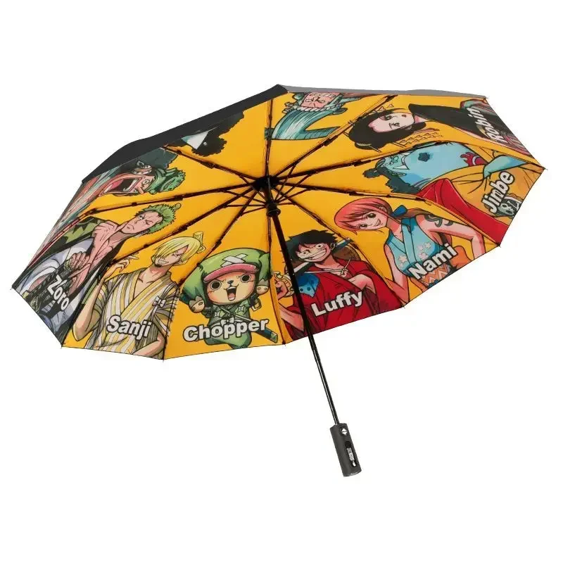 One Piece Animation Cartoon Umbrella Fully Automatic Creative Thickened Vinyl Sunshade Anti-UV Fair Umbrella Gift Wholesale