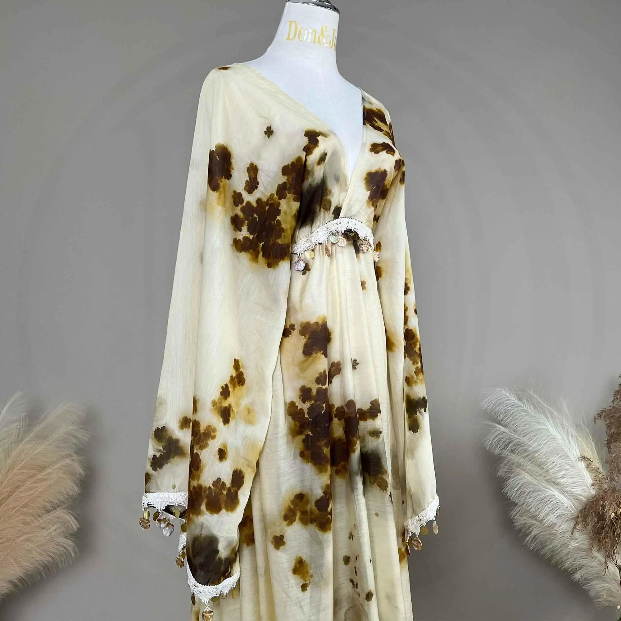 Don&Judy Women's Elegant Printed Dress Evening Gown for Party Photography Formal Occasion for Pregnant Woman