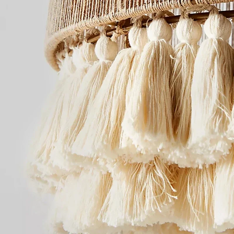 Imagem -06 - Bohemian Hemp Rope Pendant Lamp Macramé Tassel Lights For Dining Room Quarto Restaurante Decor Vintage Farmhouse Lamp