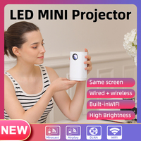 Smart Projector WIFI Mini Portable Home Theater Mobile Phone Same Screen Projector Support 4K LED Home Video Projector &Speaker