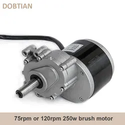 250w 24v 75rpm or 120rpm low speed brush motor, 44mm Longer shaft, Shaft Diameter 17mm , wheel chair used DC gear brushed motor,