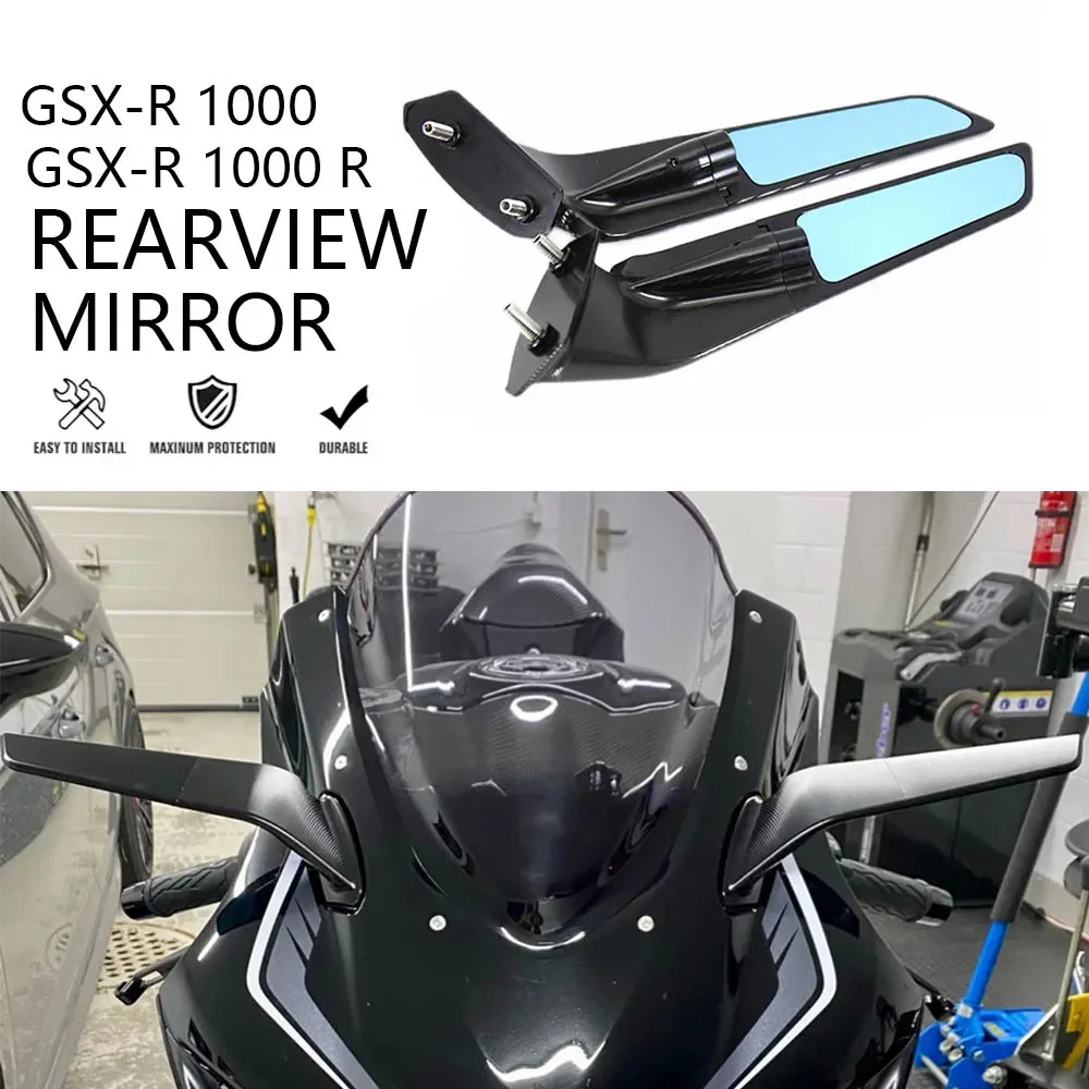 

Motorcycle CNC Aluminum Rear View Mirrors Blue Anti-glare Mirror For Suzuki GSX-R1000 GSX-R1000R 2017-2025