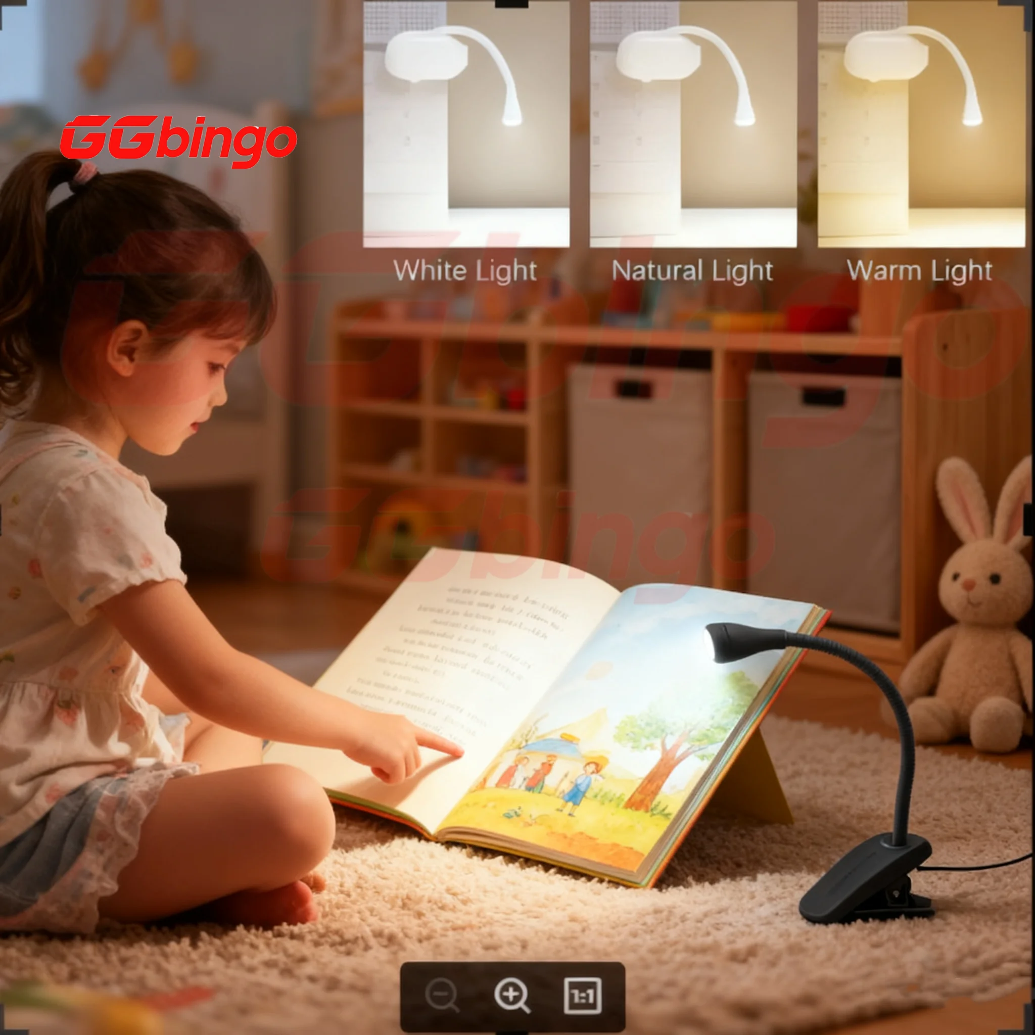 

Reading Mini Book Lights Portable Clip Night Lights USB Charging LED Dimmable Bedroom Eye Protect Clip 360° Flip Led Book Lamps