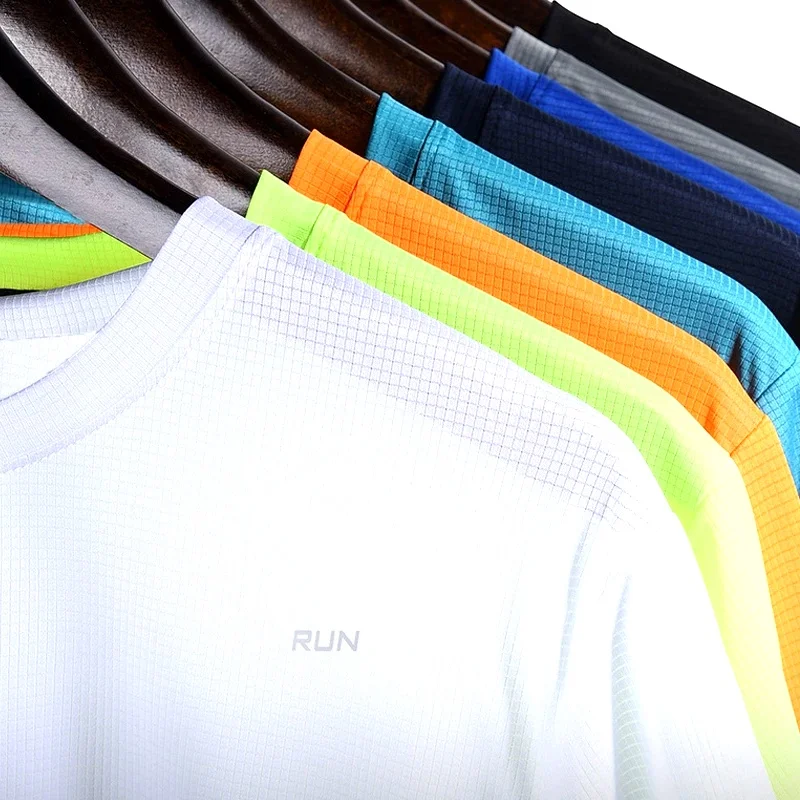 Summer Mens Quick Dry Running Bodybuilding Shirts Sport Gym t Shirt Men Short Sleeve Fitness Tops Oversized t-Shirt Jersey