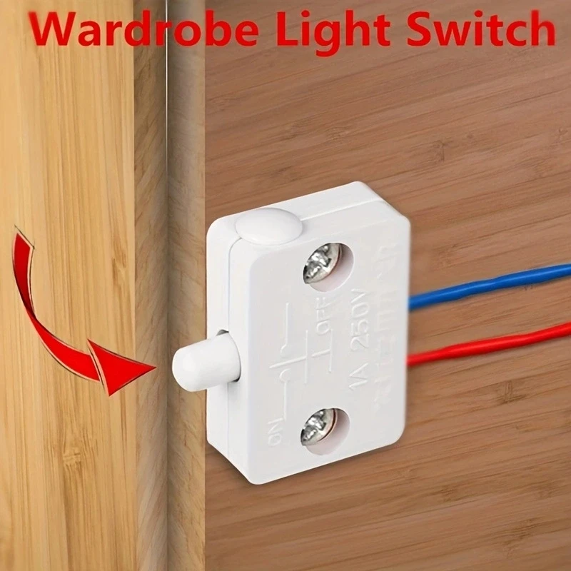 Automatic Reset Switch Closet Cabinet Light Switch Wardrobe Household Cabinet Door Control Switch Wardrobe Light Switch