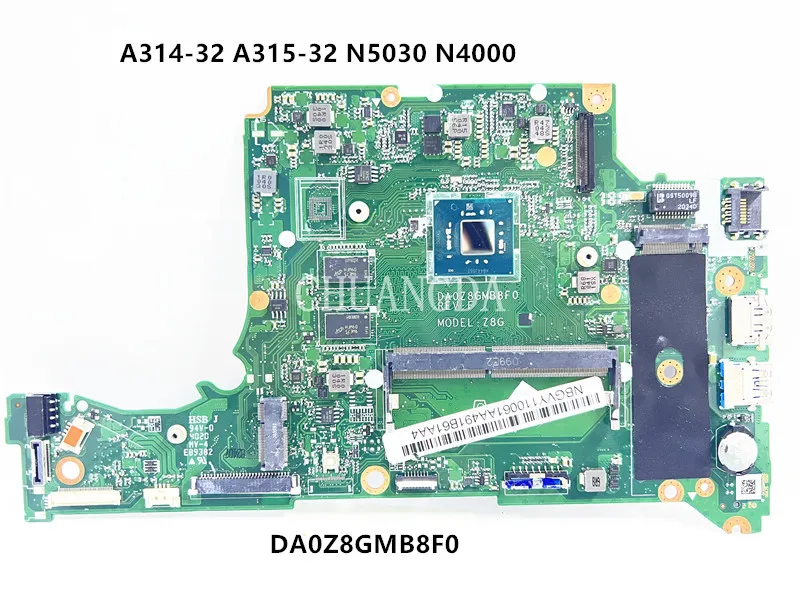 For Acer Aspire A114-32 Laptop Motherboard Mainboard N4000 n5030 4GB 64GB DA0Z8GMB8F0 NB.GVZ11.002