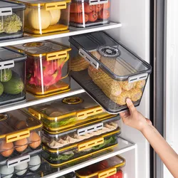 Refrigerator Storage Box Fridge Organizer Fresh Vegetable Fruit Boxes Drain Basket Storage Containers Pantry Kitchen Organizer