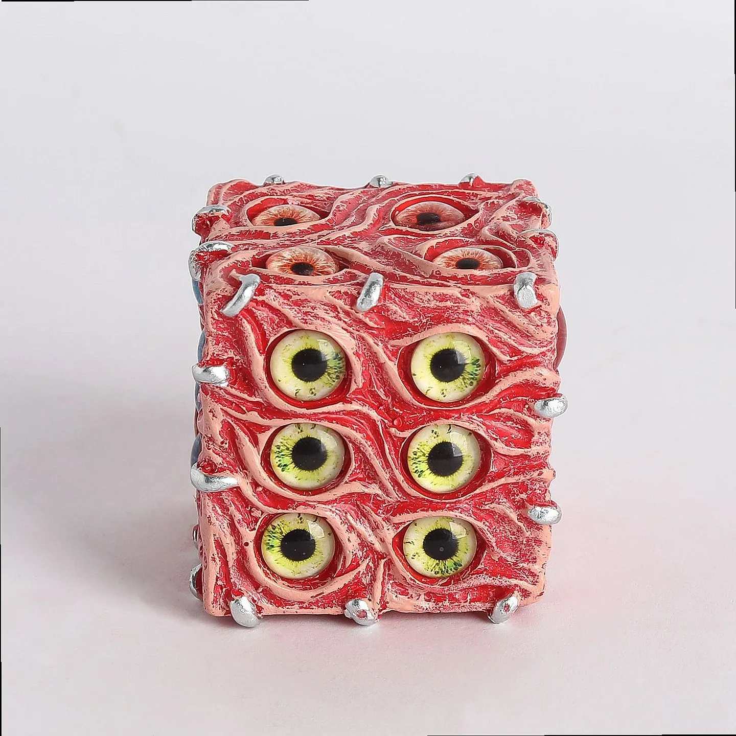 Abstract Eye Dice Devil Figurine Dark Gothic Oddity Desk Decor Quirky Weird Gift