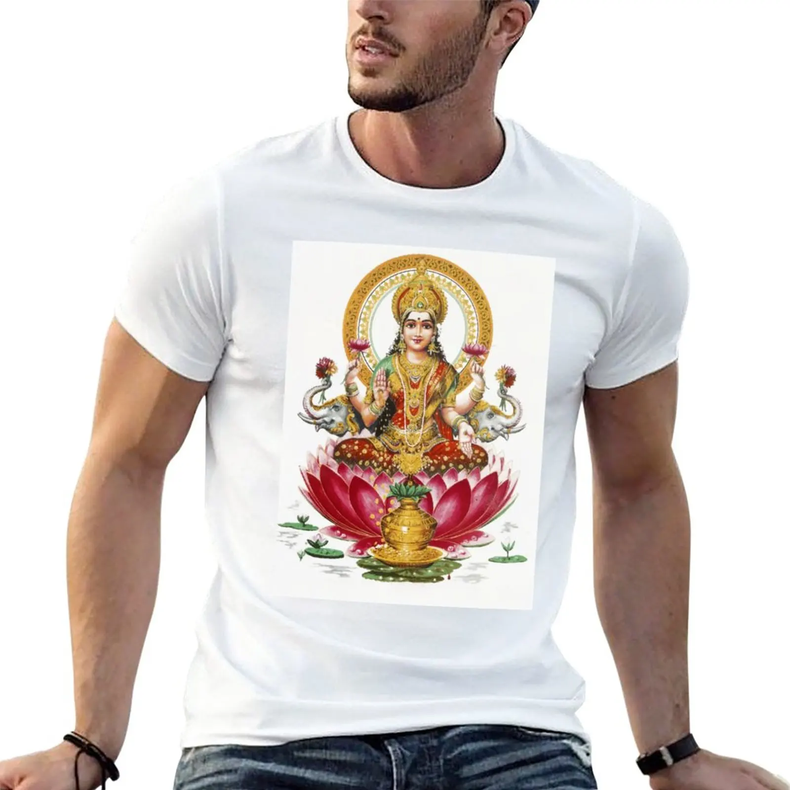 

New Déesse hindoue Lakshmi Hindouisme Bouddhisme Méditation Religion T-Shirt funny t shirt men clothes