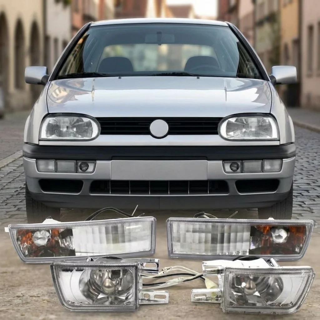 Juego de 4 Luces Antiniebla Delanteras + Luces Intermitentes para VW Golf Mk3 1993-1998 Jetta Vento 1993-1998, OE 1HM941778