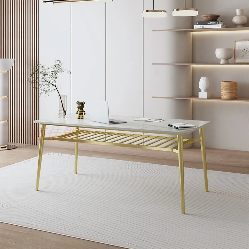 Modern double-layer table frame luxury stone table legs rock slab metal table legs small apartment living room double-layer coff