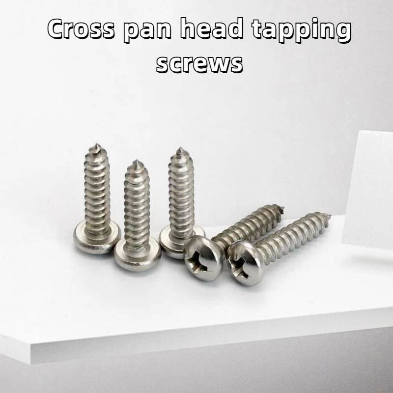 10PCS M2.2/M2.6/M3/M3.5/M4/M5/M6 316 Stainless SteelPA Pan Round Head Self Tapping Wood Screw Cross Phillips Bolt  A4 Marine