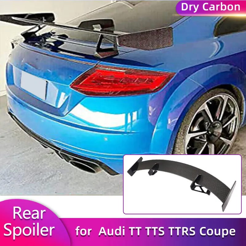 

Предварительно углеродный задний спойлер багажника, крылья для Audi TT TTS TTRS Coupe 2015-2020, гоночный задний спойлер, крышка багажника, крыло, губа