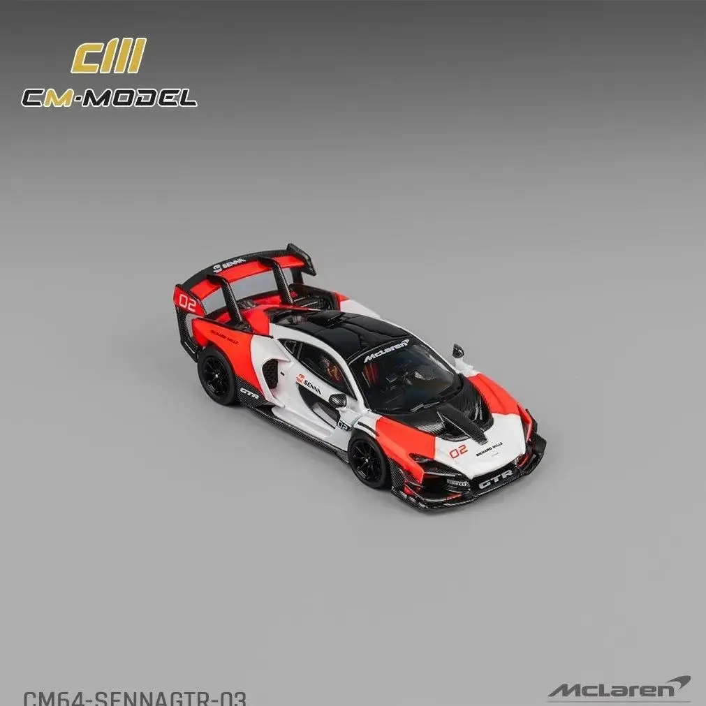 CM 모델 1:64 McLaren SennaGTR 레드 및 화이트 말보로 합금 컬렉션 자동차 모델