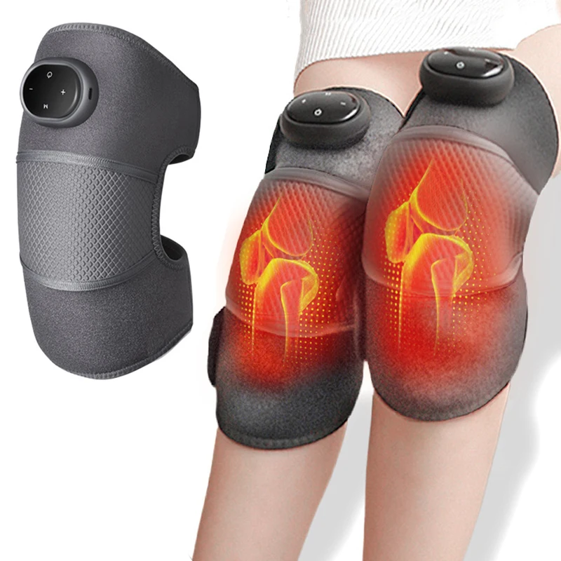 

3 in 1 Thermal Knee Massager Shoulder Knee Elbow Heating Vibration Massage Support Brace Rechargeable Pad Arthritis Pain Relief