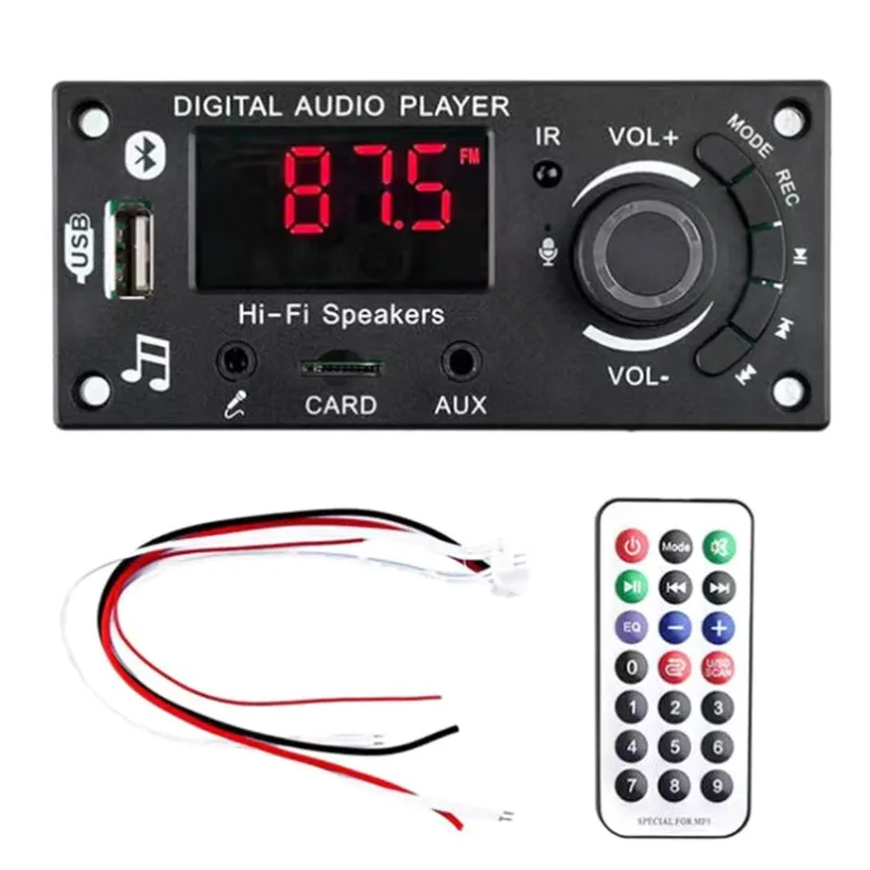 

Плата декодера A13E-MP3, 2 х 50 Вт, аудиоусилитель, Bluetooth, автомобильная аудиосистема, материнская плата с радиофункцией, разъем для микрофона, носок