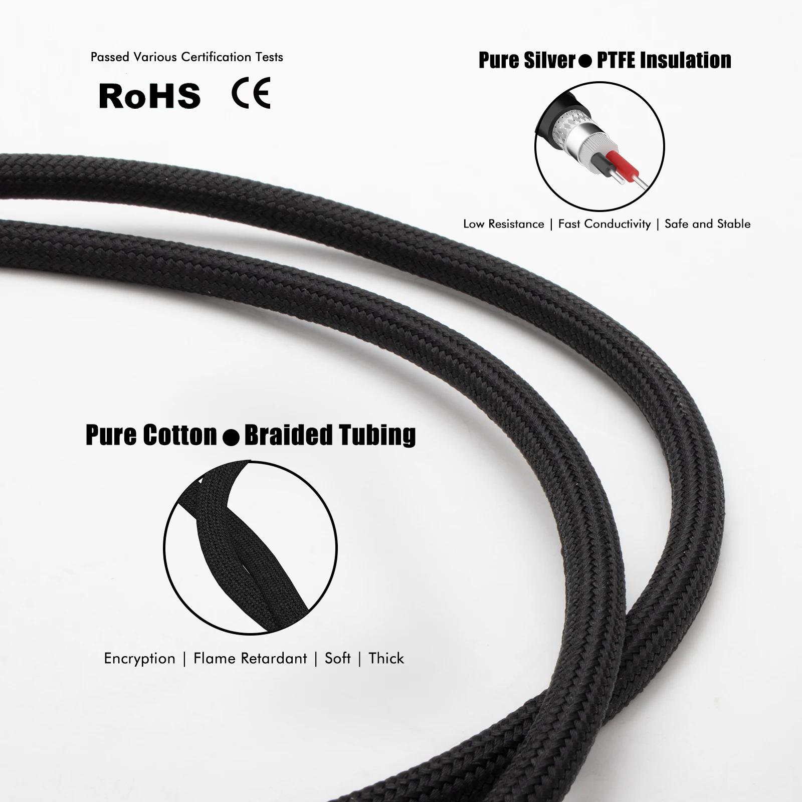 Monosaudio Nano Pure Silver USB-A to USB-B/Type C Cable Hifi Data Cable For DAC laptop PS5 desktop TV OTG