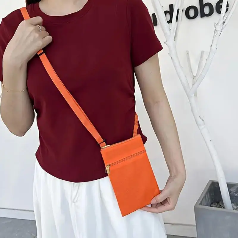 

Mobile Phone Bag Soild Color Simple Oxford Shoulder Bags Thin Strap Messenger Bag Lightweight Letter Storage Bag