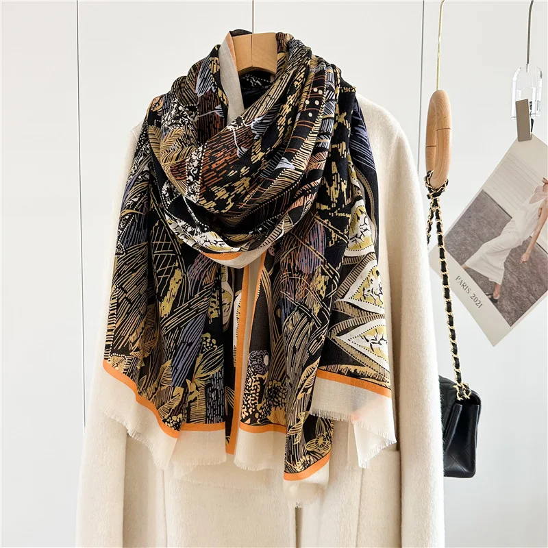 Girafe Cashmere Scarf Women Luxury Brand Women Winter Accessories for Women Oversized Wrap Stole Foulard Scarves Ladies Poncho