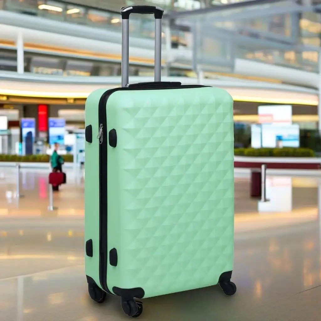 3-Piece Mint ABS Hardcase Trolley Set - Durable Luggage for Travel