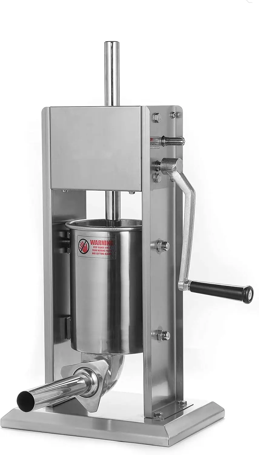 Stainless Steel Vertical Sausage Stuffer,Sliver,Dual Speed, Easy Clean Up Sausage Maker (7Lb/3L) image 4