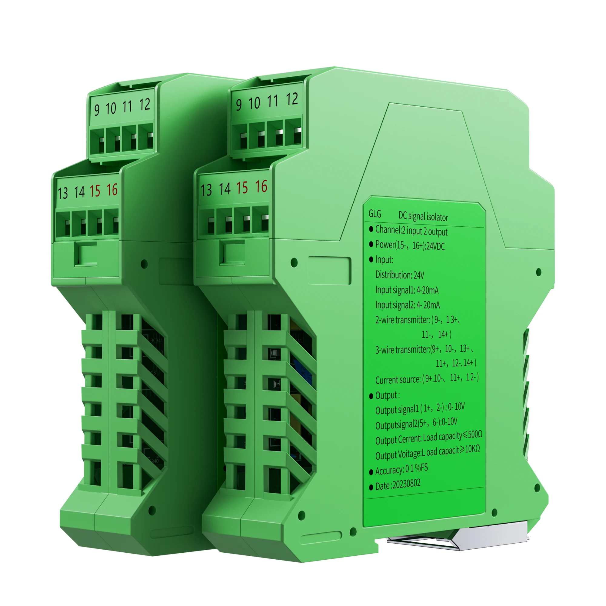 Signal Isolator 4-20mA 0-10mA 0-20mA to 0-10V 0-5V 1-5V Analog Signal Converter 1 In 1 Out 1 In 2 Out DC24V Signal Transmitter