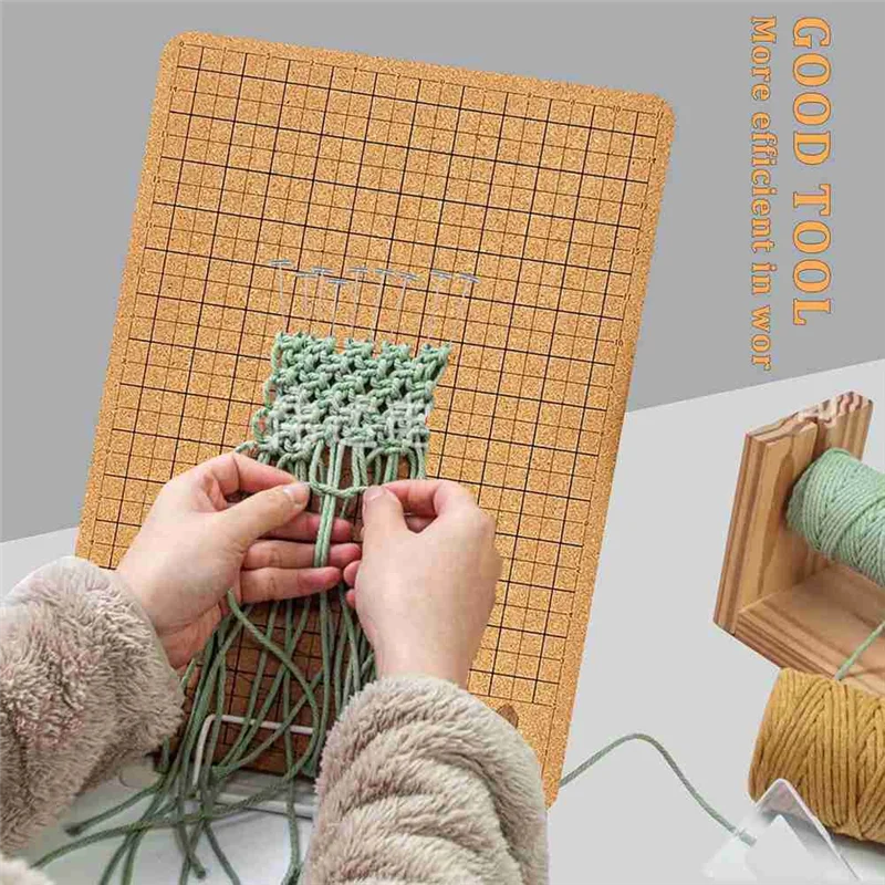 LICE-Macrame Board 12X16 Inch Macrame Board And Metal Adjustable Holder For Braiding Cording Bracelet Creating