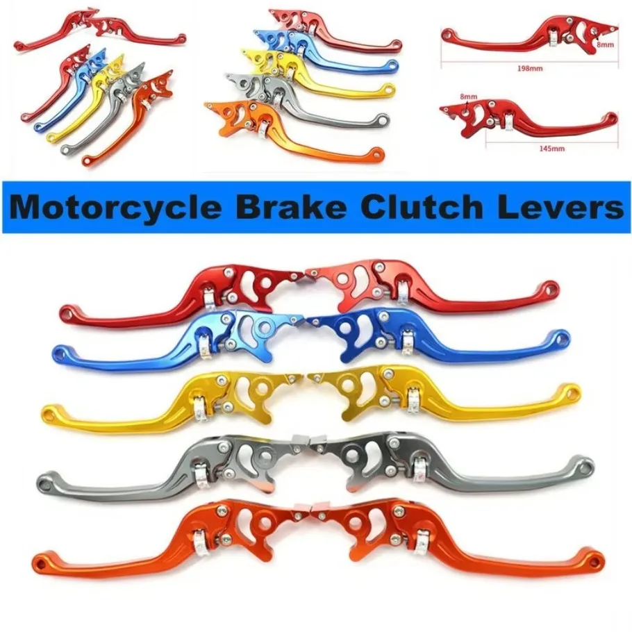 2PC CNC Anti-fall Brake Clutch Levers Universal For Motorcycle Handlebar Handle