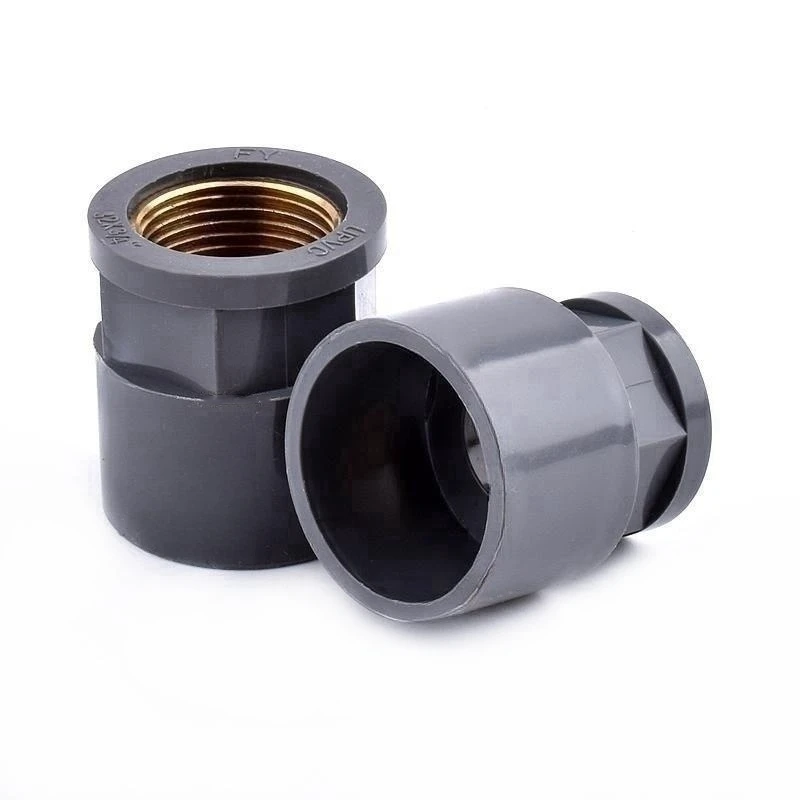 1-3Pcs 20~32mm To 1/2~1 Inch Grey PVC Copper Female Thread Pipe Socket Straight Garden Irrigation Water Supply Tube Joints