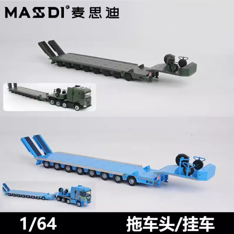 MASSDI 1/64 Scale R650 And Eight-Axis Semi-Low Deck Trailer Alloy
