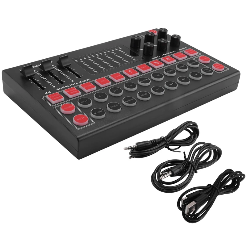 M9 Sound Card Live Broadcast Equipment Sound Card With Color Lights Compatible With Multi-Platform Live Singing