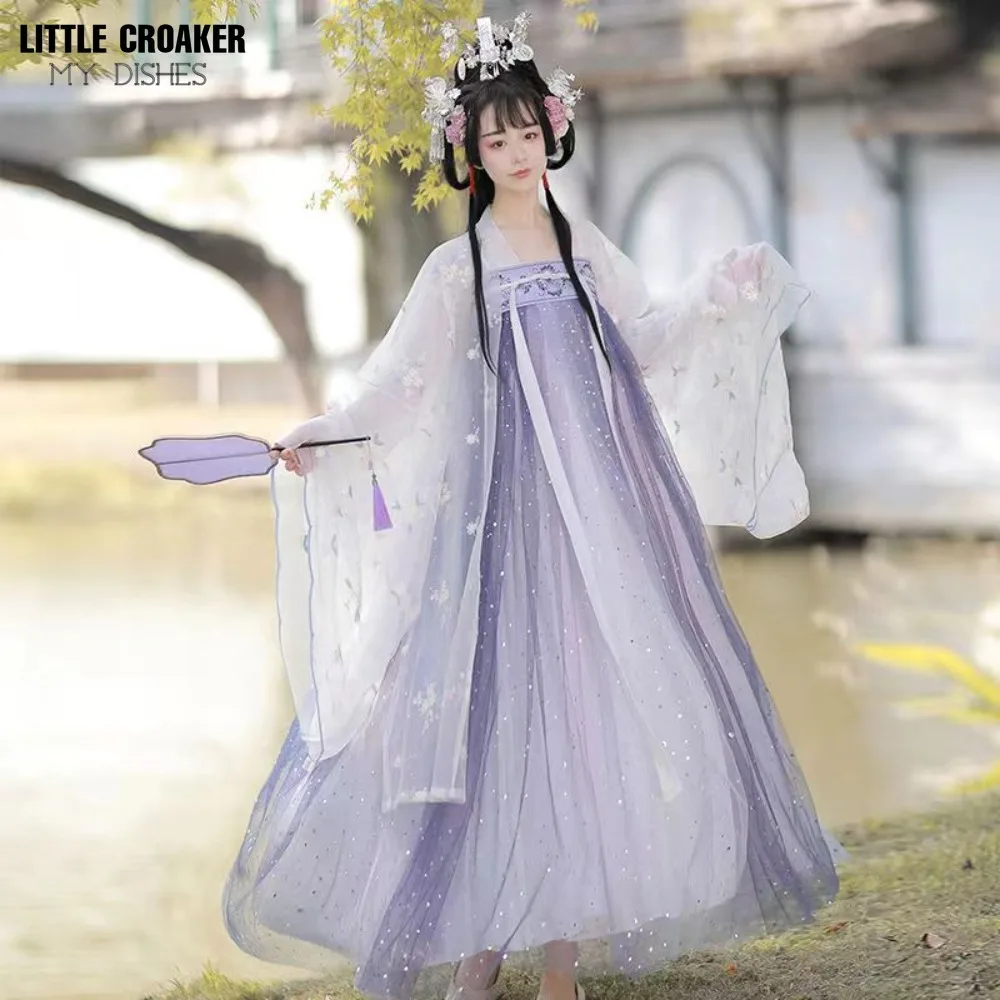 Hanfu para mujer, vestido de Hada de la danza folclórica china, ropa de escenario de Cosplay de princesa de la dinastía Tang, disfraz tradicional asiático