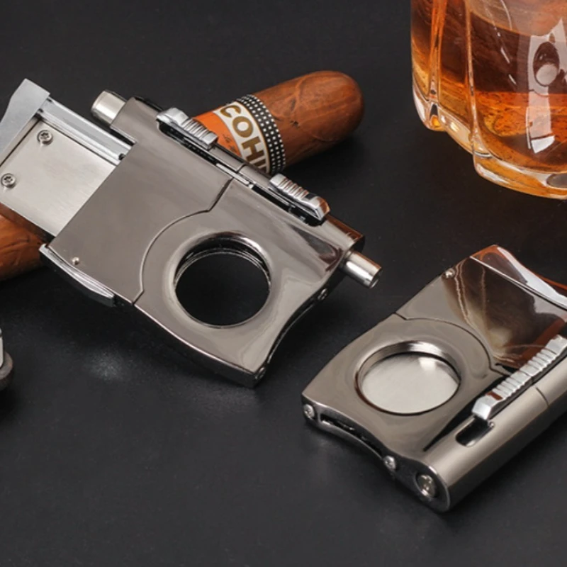 

Professional Cigar Cutter Guillotine with Locked Blades Stainless Steel Cigar Scissors Knife and Cigar Puncher Tool