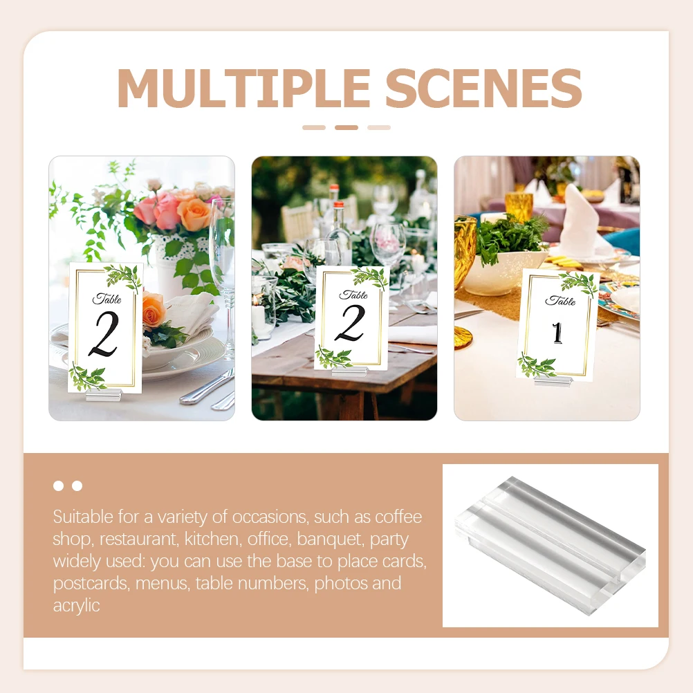 

4 Pcs Business Card Holder Table Place Holders Sign Party Wedding Decor Placecard Decorations Dining Photo