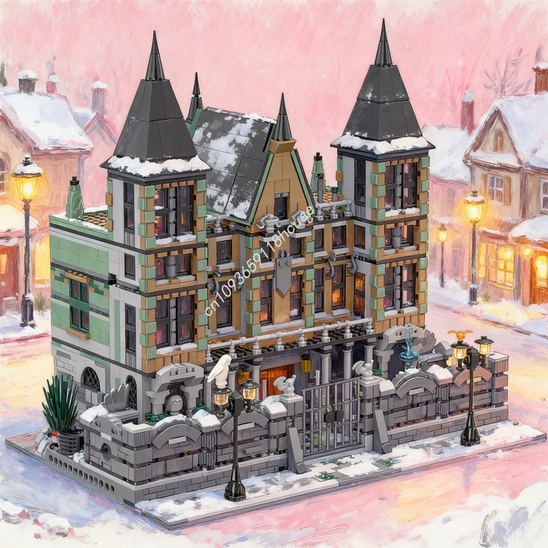 3760 Piezas MOC Modular Streetscape My Malfoy Manor, Bloques de Construcción de Modelos, Regalos de Navidad, Idea de Construcción, Juguete Creativo Educativo