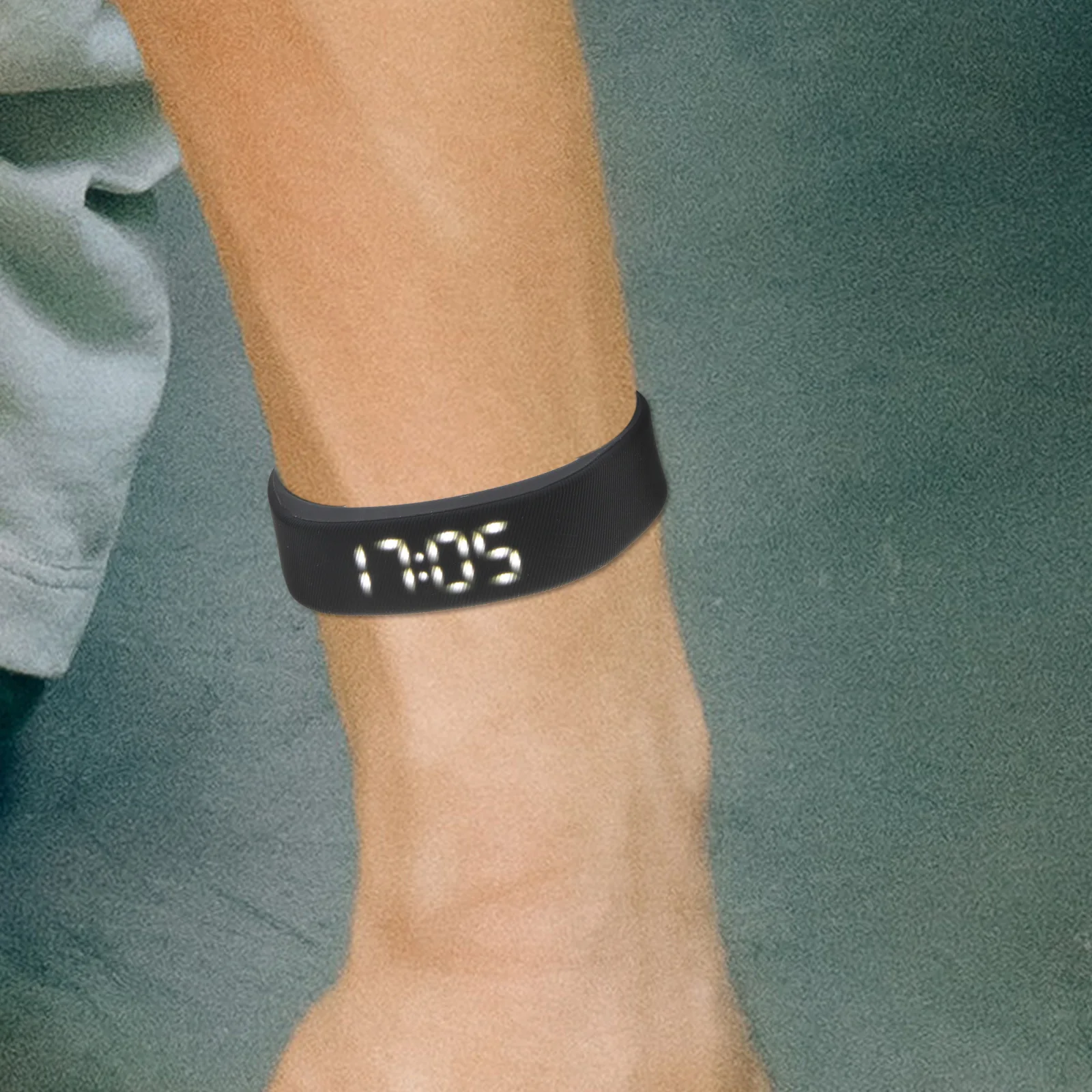 

Smart Bracelet Black Silicone Band Led Display Step Counter Sports Wristband Fitness Tracker Multifunctional Bangle
