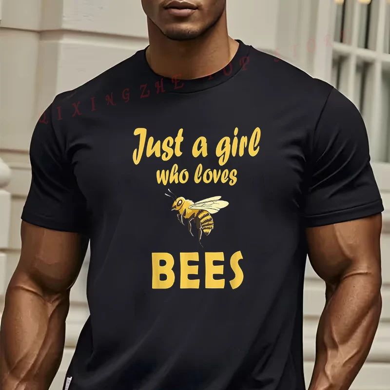 

Fun For Bee Lovers Cotton Bee Theme T-Shirt O-neck Short Sleeve Casual Top