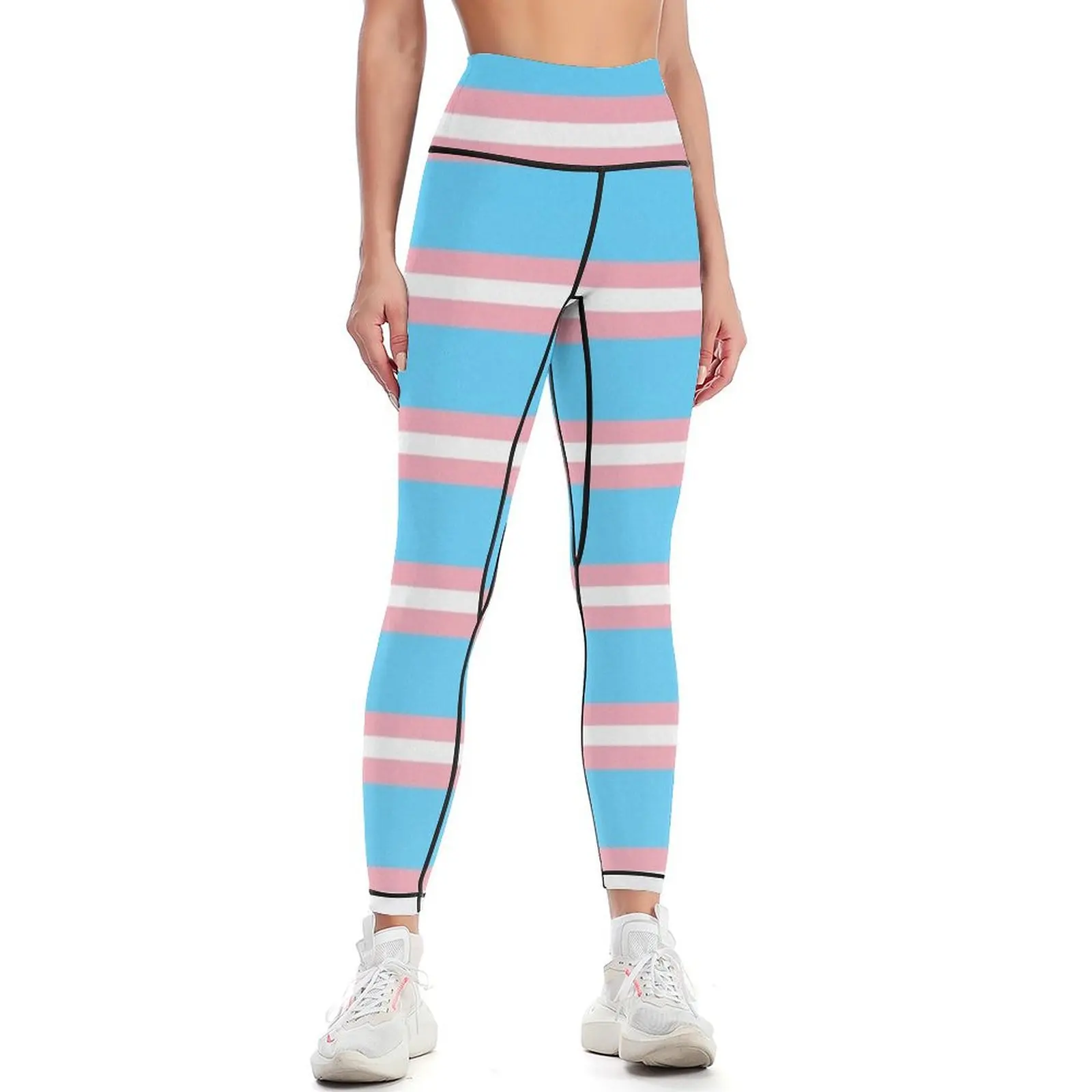 

Transgender Pride Flag Colored Background Leggings Women's tights legging pants raises butt Women's pants Womens Leggings