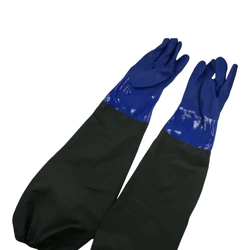 

1 Pair Lengthened Labor Protection Waterproof Gloves Reusable Thickened Rubber Glove Chemical Resistant Sleeved Work Safe Gloves