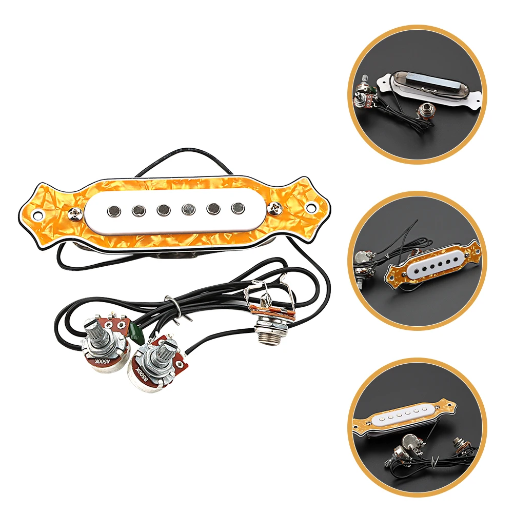 

Guitar Control Plate Gmb343a High Sensitivity Pickup Lightweight Easy to Use Metal Pickup for Guitar Accessories No Drill Needed