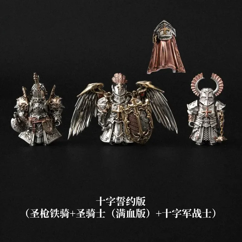 Black Knight Paladin Adjudicator Crusaders Magnetic Detachable Metal Figurine Desktop Decoration Copper Handle Figurine Cultural image 3