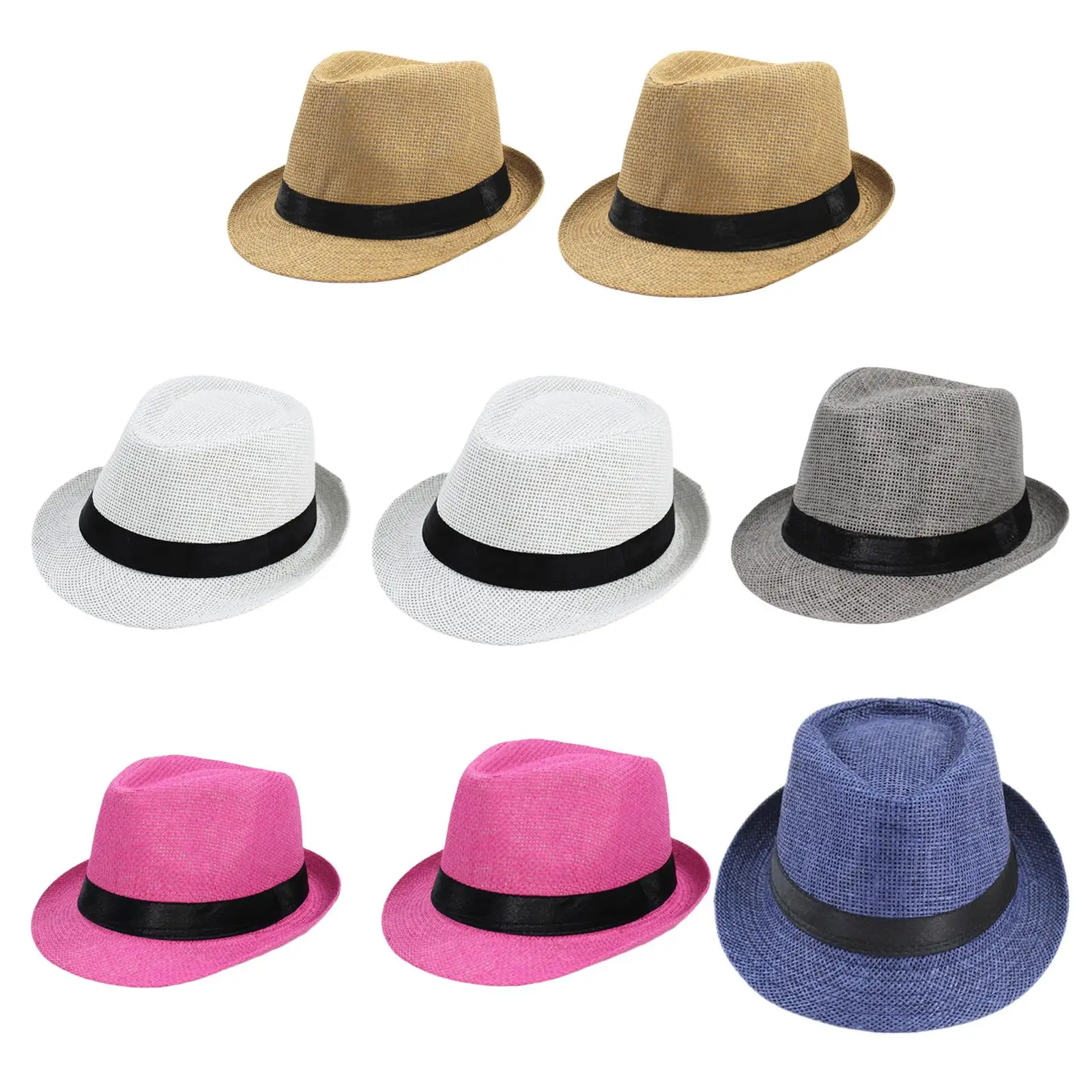 Papyrus Straw Top Hat for Men Women Summer Sun Protection Breathable Lightweight Outdoor Camping Hiking Fishing