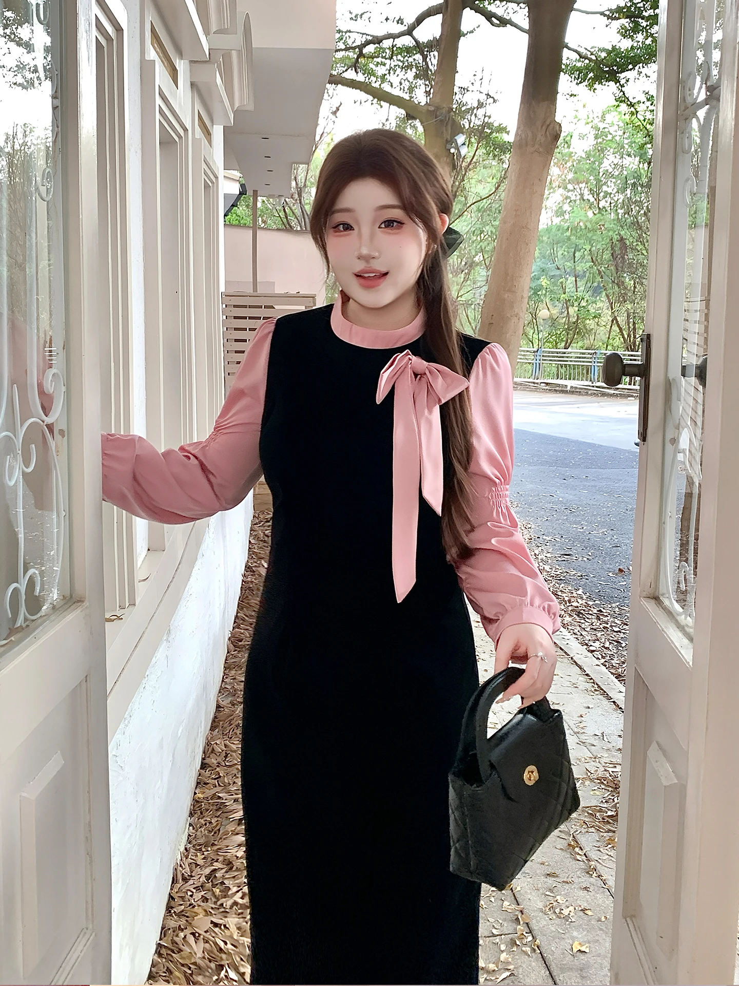 

Ele Hepburn Sle, большие размеры Dr Knot, длинная юбка, французский комплект для похудения, полиэфирное волокно, высокая талия