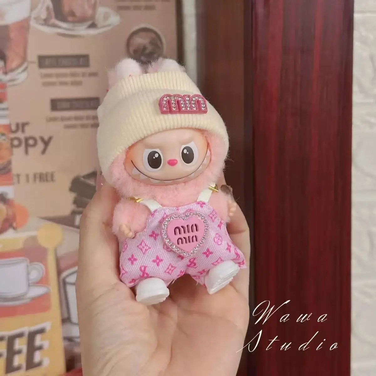 Convient pour 4.0 mini version Labubu 4ème génération vêtements pour bébé mini version Labubu 4ème génération vêtements coeur mot de passe