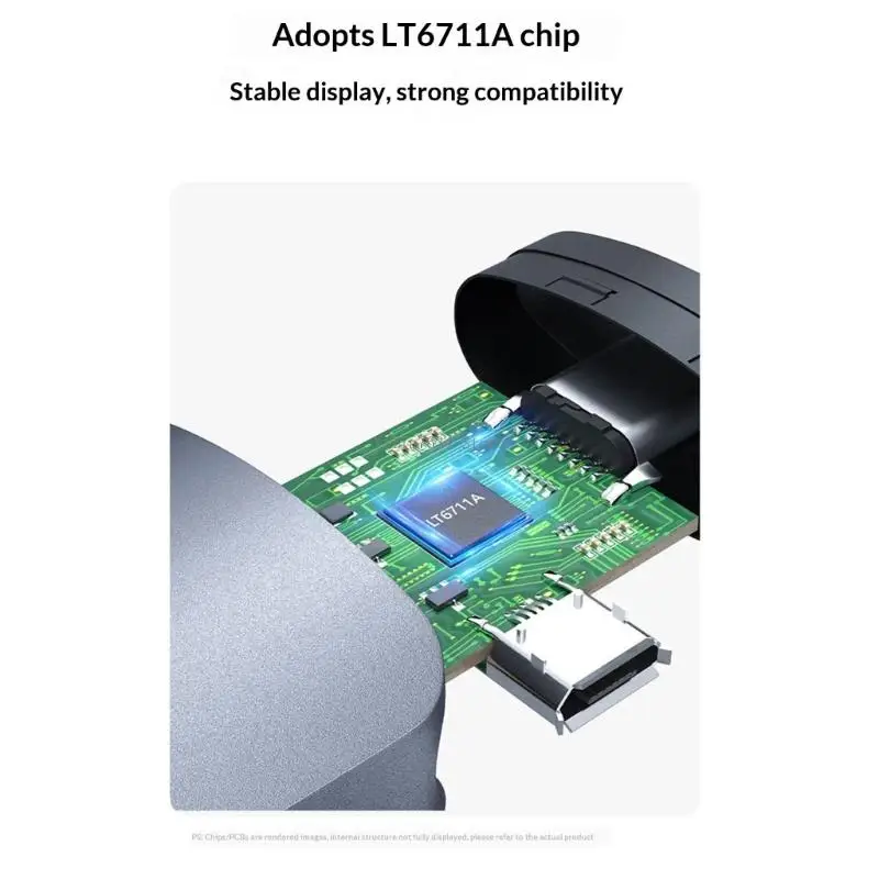 Адаптер USB C к HDMIs с конвертером видео и аудио 4K Plugs and Play