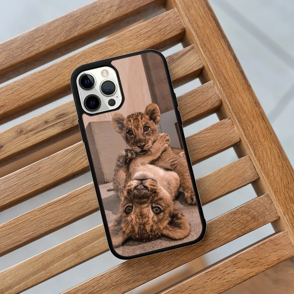 Cute Lion cub Phone Case For iPhone 16,15,14,13,12,11,Plus,Pro,Max,Mini Magsafe Magnetic Wireless Charging image 3