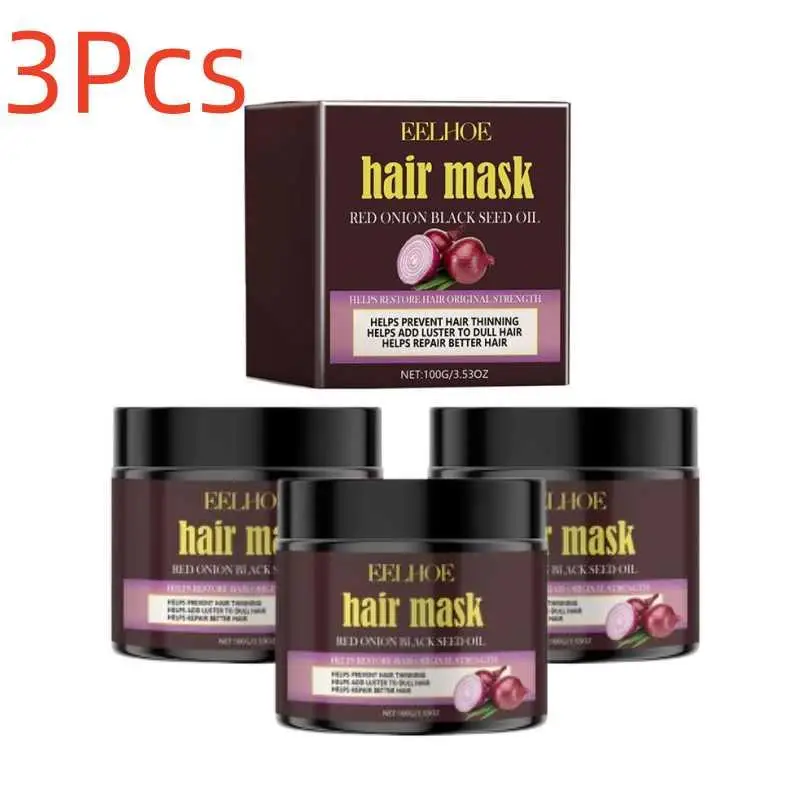 

3Pcs EELHOE Repair Mask Deeply Nourishing & Revitalizing Smoothes Dry & Frizzy Smoothes & Shines Hair Mask