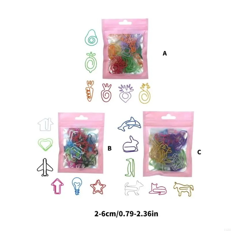 D5BB Multifunktionale Papierclips Sortierter Farbmetallpapierpapierpapierpapierklemme Metall -Lesezeichen Clip für die