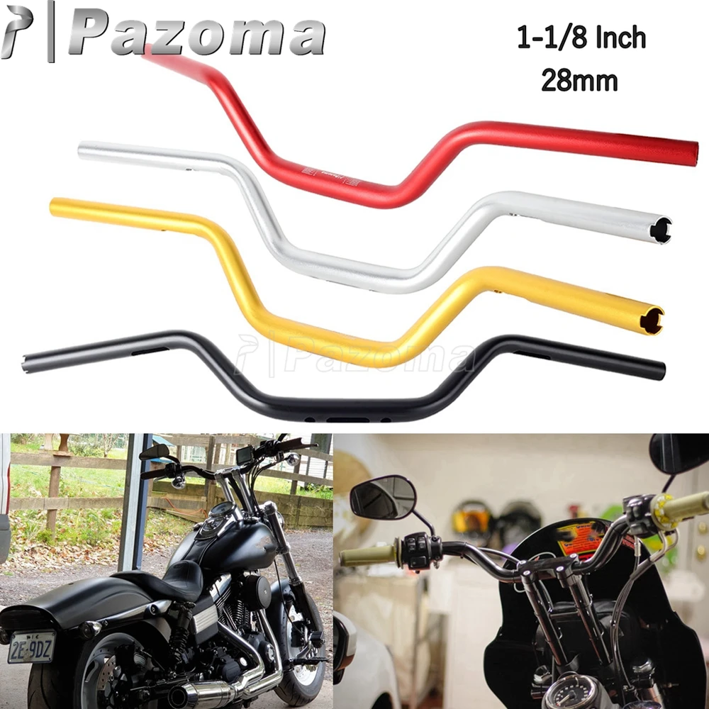 

Motorcycle 28mm Drag Handlebar For Harley Sporster XL 1200 883 Dyna Softail 1-1/8 Inch Tapered High Bend Club Style Handle Bars