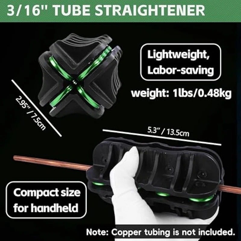 Handheld Tubing Straightener, O.D. Tube Straightening Tool For Brake Line Fuel Line Copper/Aluminum/Steel Coils